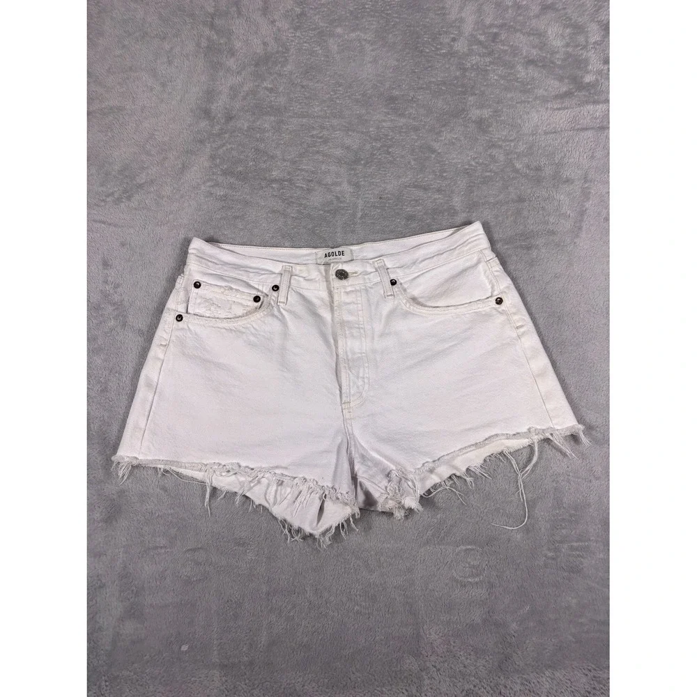 Agolde Shorts Parker high Rise Womens Size 29 White Frayed Shorts